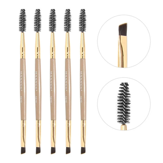 MAANGE 5-Pc Double Ended Eyebrow & Eyeshadow Brush Set Eye Makeup Brush Set Oasis Select