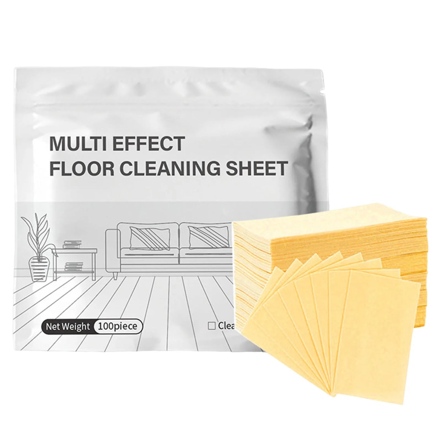 Disposable Home Floor Cleaner Multi-Functional Household Cleaning Sheet Scented Tile Brightening Clean Tablets for Tile Floors Peaceful Pleasures Health and Wellness Yellow 12