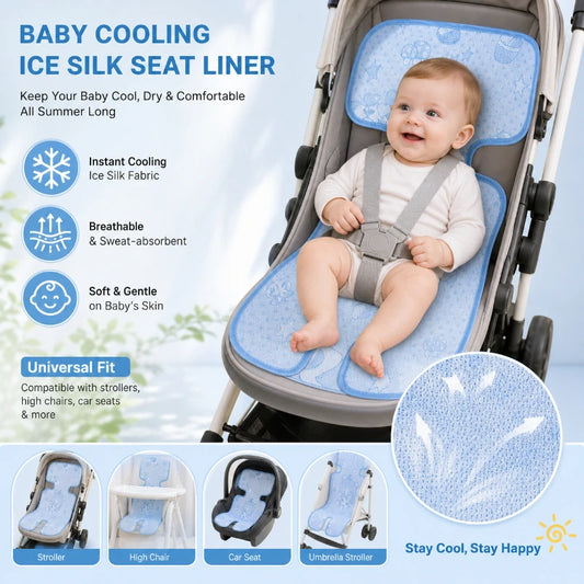 Universal Ice Fabric Car Seat Cooling Mat Washable Breathable Summer Baby Stroller Mat Baby Safety Seat Chair Cushion Pad Peaceful Pleasures Health and Wellness