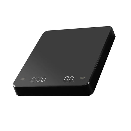 Digital Coffee Scale LED Screen Espresso Weighing 0.1g Precision Built-in Battery Timer 3kg Max Peaceful Pleasures Health and Wellness black