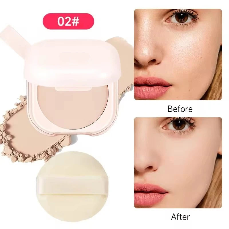 Setting Powder Oil Control Makeup Setting Brightening Skin Tone Setting Powder With Mirror Compact Portable Makeup Powder Peaceful Pleasures Health and Wellness Light complexion