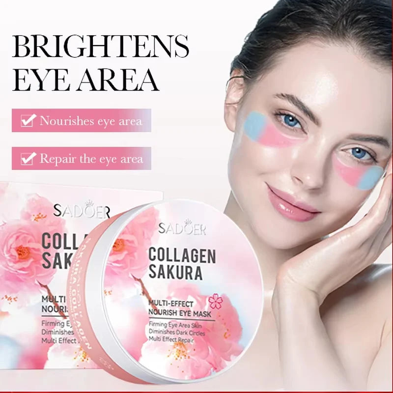 SADOER Sakura Collagen Eye Mask 60pcs – Hydrating Eye Patches