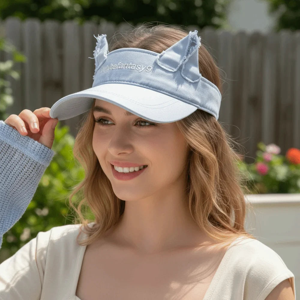 Cat Ears Baseball Cap – Cute Adjustable Embroidered Sun Hat