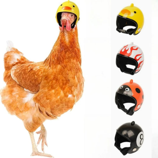Farm Pet Chicken Helmet Sun Rain Protection Cute Hat for Hens Outdoor Henhouse Protective Gear Fighting Cock Funny Pet Toys Peaceful Pleasures Health and Wellness