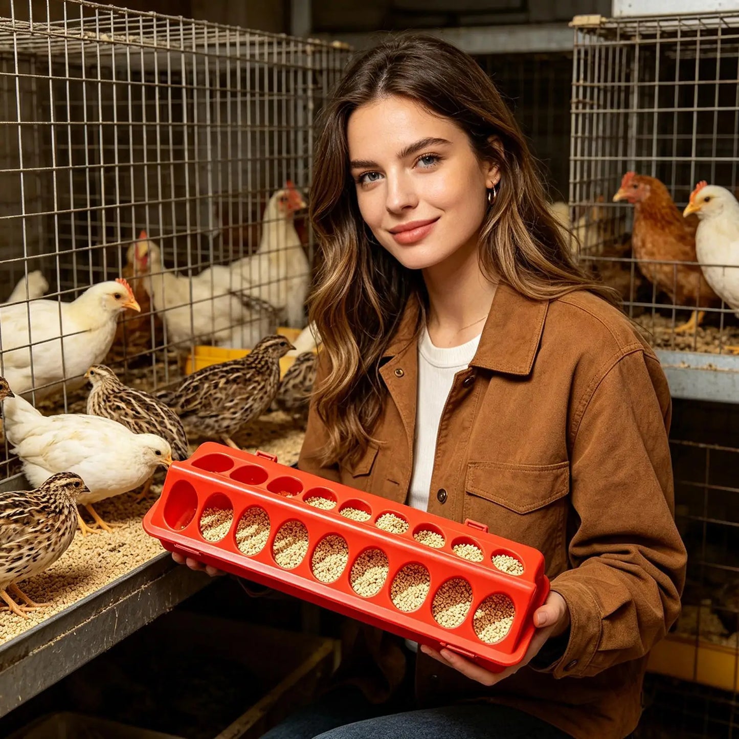 Porous Chicken Feeder & Waterer Trough for Chicks & Quail