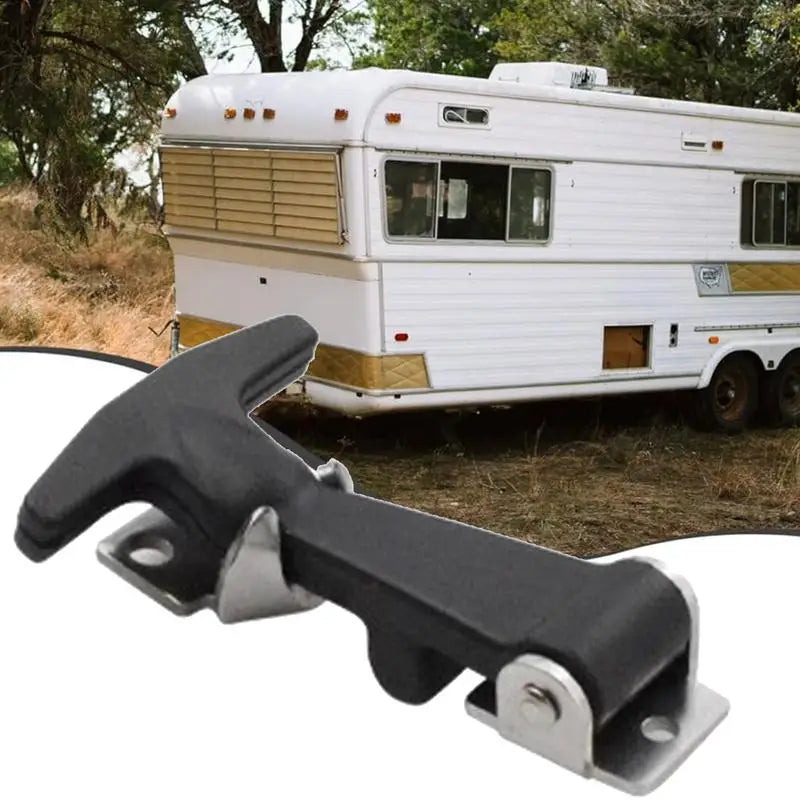 Rubber Hood Catch With Bracket 2pcs Elastic Stainless Steel Rubber Hood Catch Flexible T-shaped Drawer Latch For Coolers Boats Peaceful Pleasures Health and Wellness