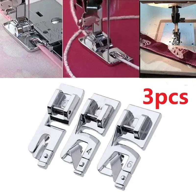 Narrow Rolled Hem Presser Foot Set 3mm 4mm 6mm | Singer Brother