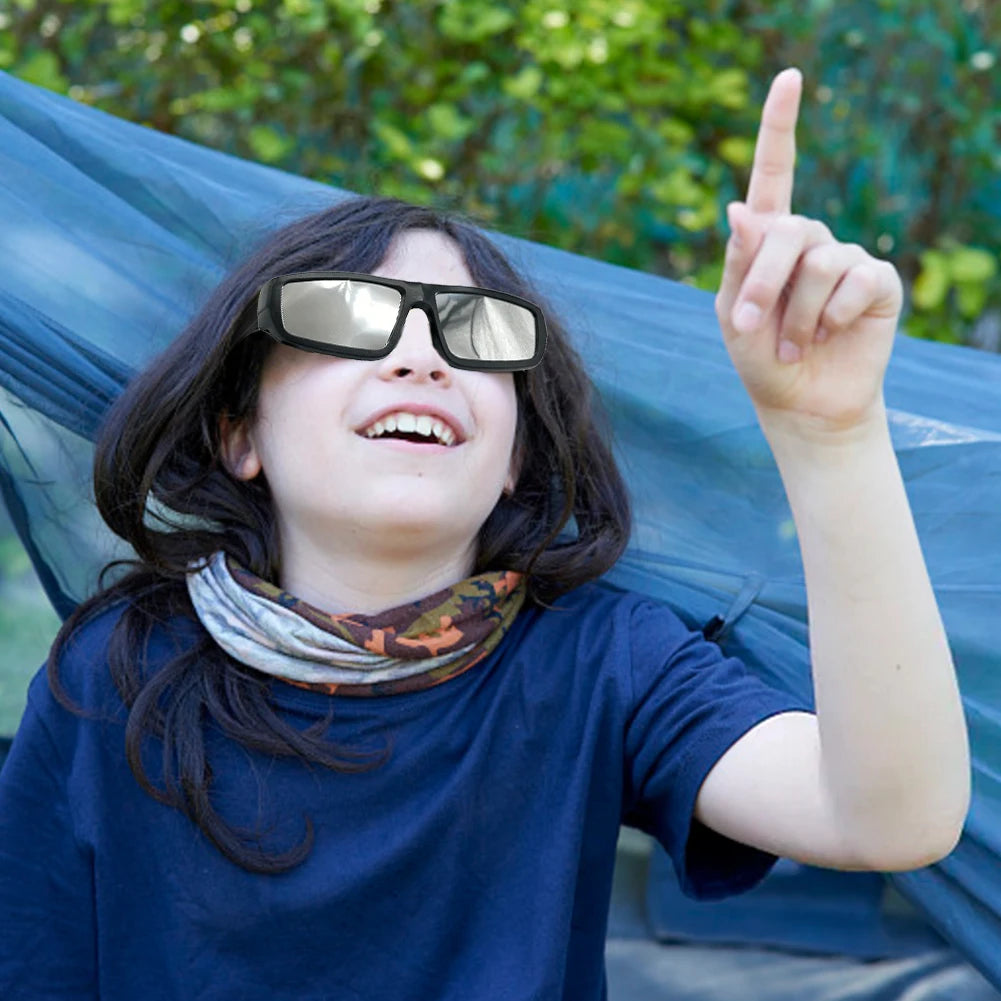 Safe Solar Eclipse Glasses Plastic Frame Professional Solar Viewer Shade For Direct Sun Observation Total Eclipse Eyewear Peaceful Pleasures Health and Wellness