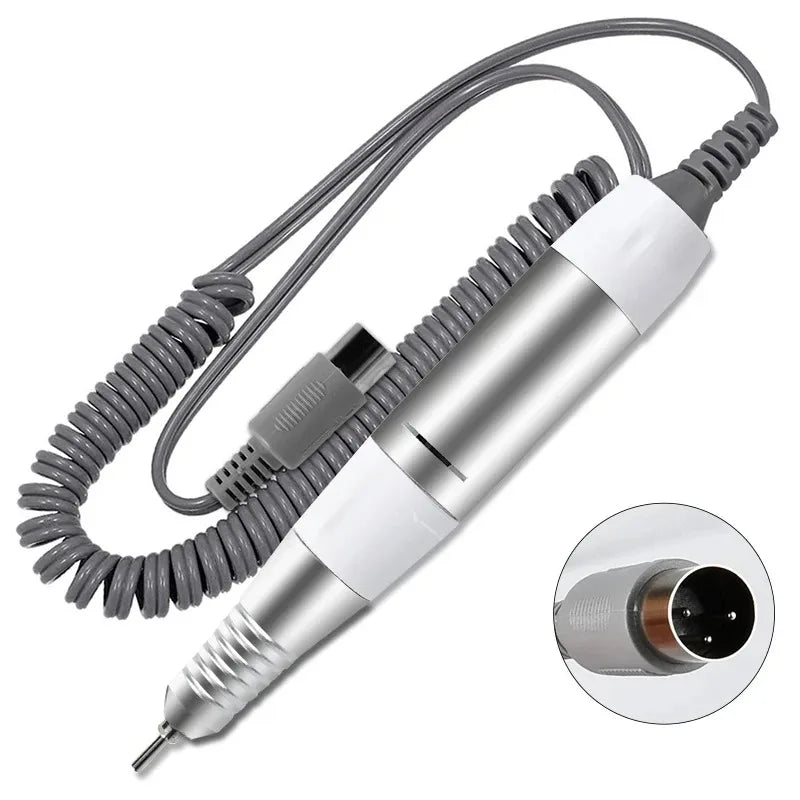 Manicure Pedicure Nail Drill Pen Handpiece – Electric File Polish Grind Tool with DC & 3-PIN Plug Accessories Peaceful Pleasures Health and Wellness SMT07-L221