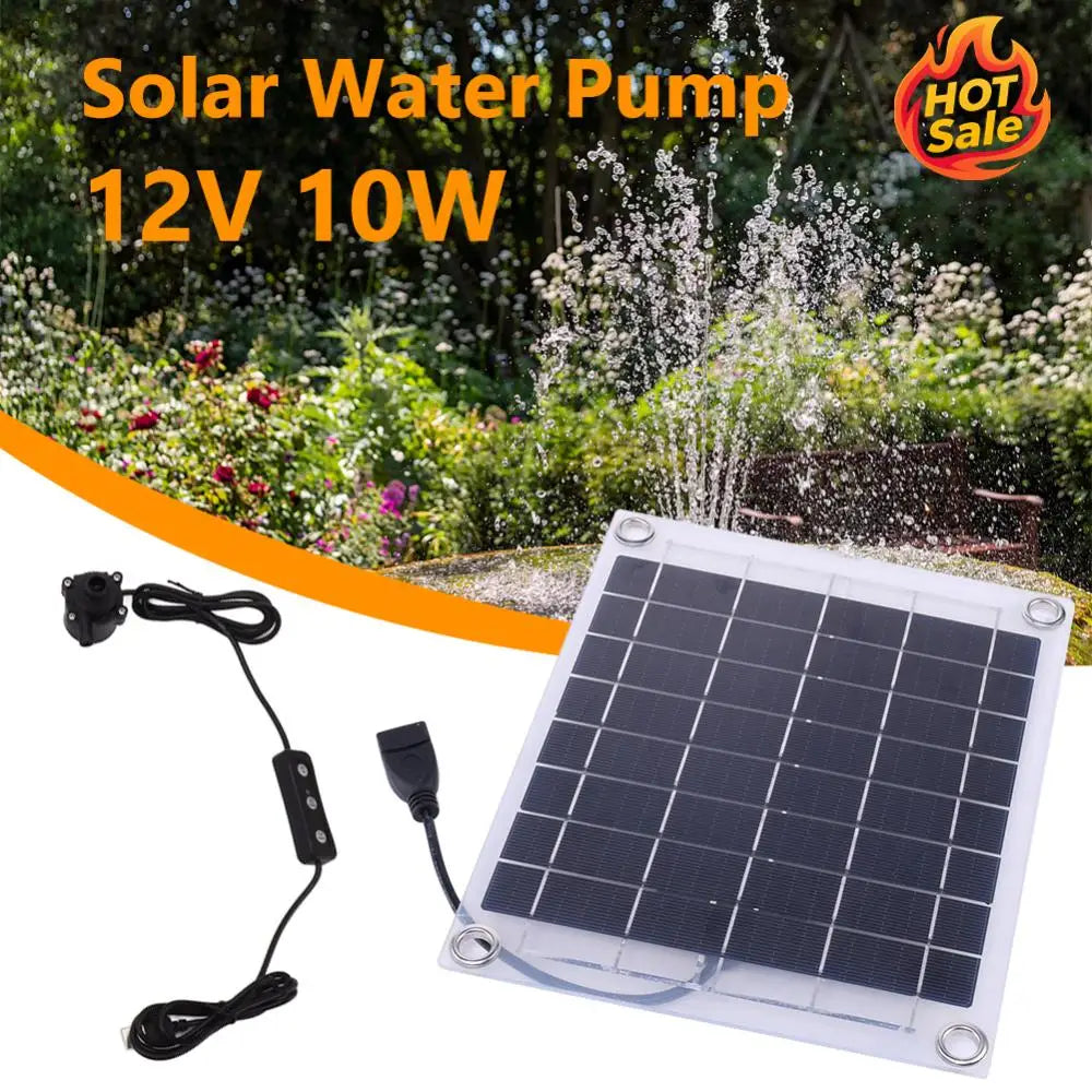 VODOOL 12V 10W Solar Water Pump Kit – Garden, Pool & Pond