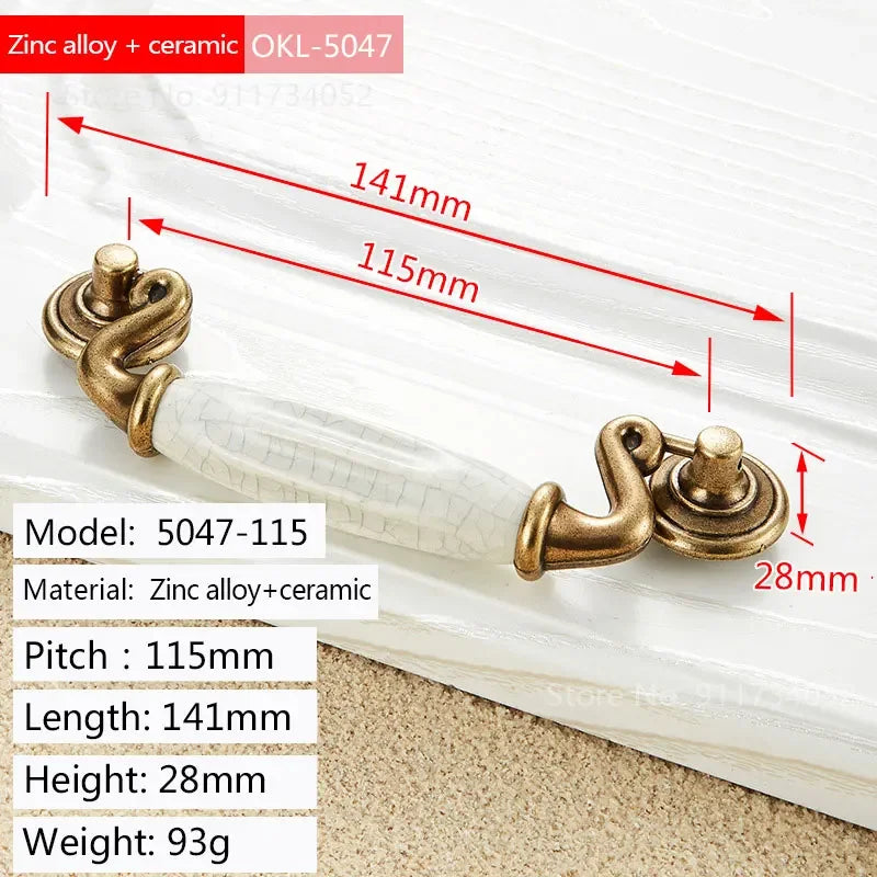 Retro European Bronze Cabinet Drawer Handles & Knobs | Zinc Alloy