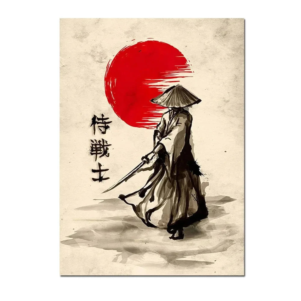 Japanese Samurai Canvas Wall Art | Unframed Poster Print