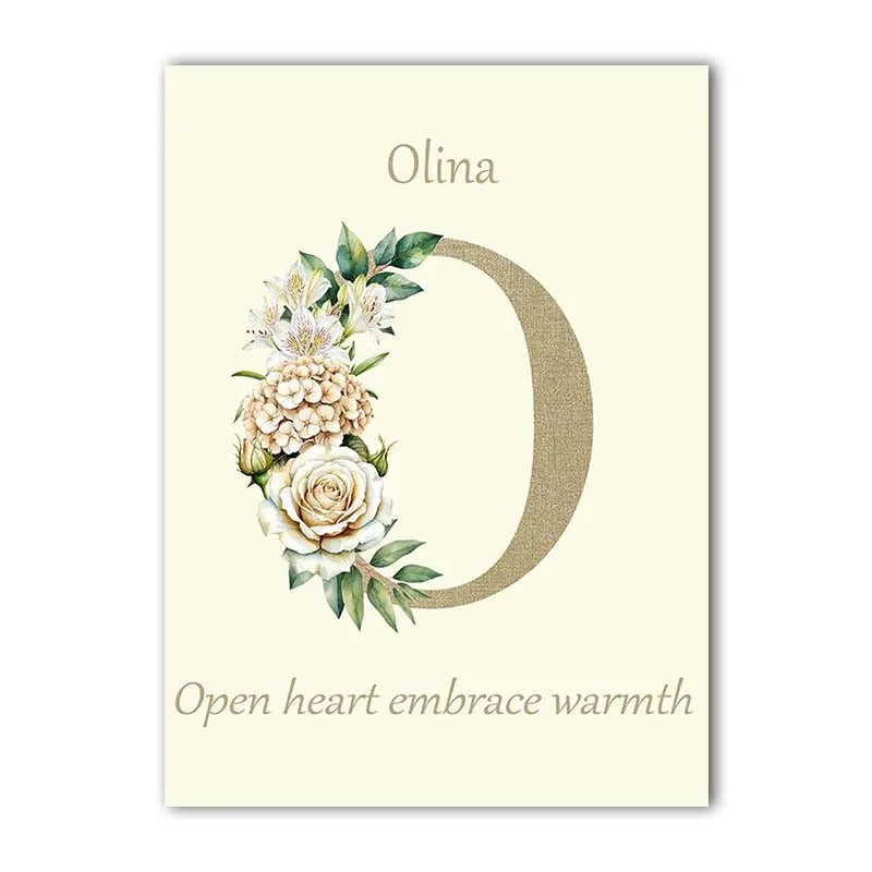 Custom Name Nursery Canvas Art | Bunny Floral Kids Wall Decor Nursery Canvas Print Peaceful Pleasures Health and Wellness