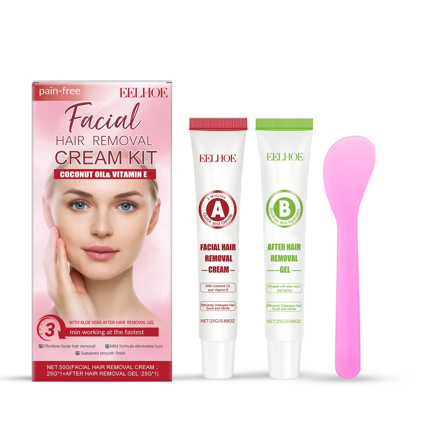 Facial Hair Removal Kit for Women – Gentle Lip & Chin Cream
