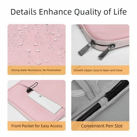 With Handle Portable Laptop Bags Lightweight Ultra Thin Laptop Case Soft Material Dual Zipper Computer Notebook Sleeve Peaceful Pleasures Health and Wellness