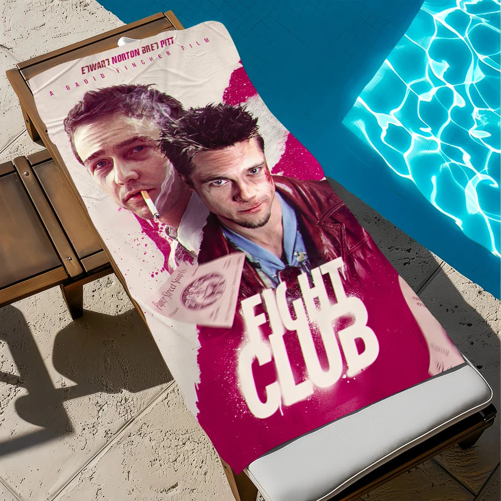 Fight Club Classic Quick-Dry Beach Towel | Gym Travel Pool Graphic Beach Towel Peaceful Pleasures Health and Wellness z5 STJ150x260CM