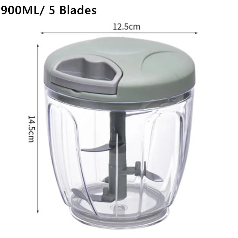 Manual Hand Pull Food Chopper – Garlic, Veggie & Herb Mincer