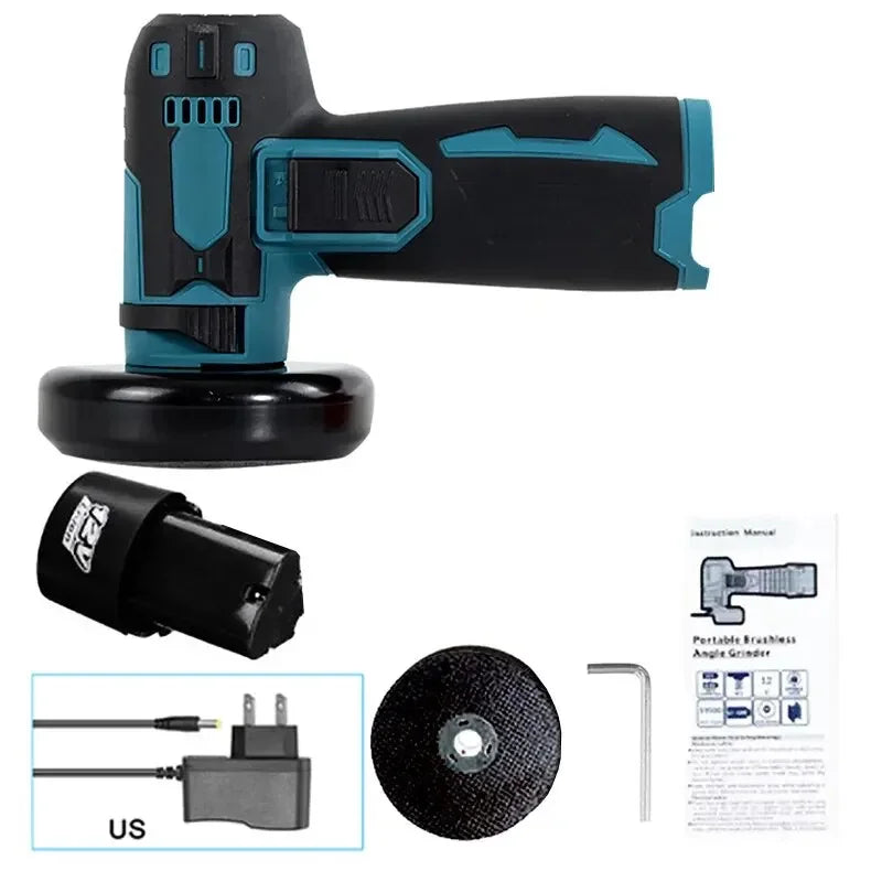 12V Rechargeable Mini Angle Grinder Cordless Grinding Machine,Portable Polishing Cutting Power Tool For Diamond Metal Tile Peaceful Pleasures Health and Wellness US Blue