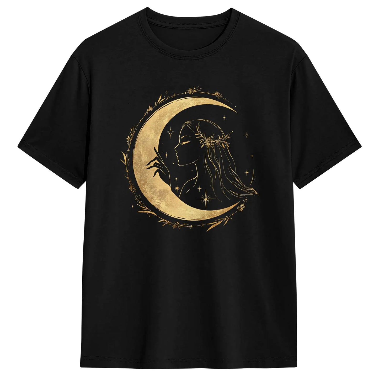 Men's Moon Goddess T Shirt Pure Cotton Clothes Vintage Short Sleeve Crew Neck Tees New Arrival T-Shirt Peaceful Pleasures Health and Wellness 7 L