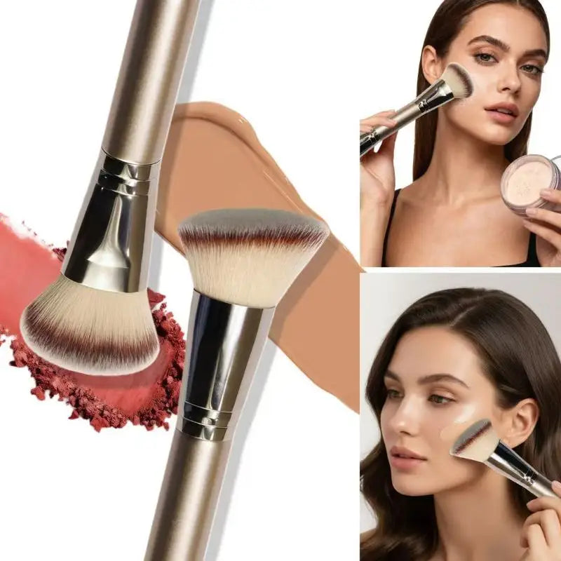 Dual-Ended Foundation Brush Double-Ended Powder Blush Concealer Brush Contour Brush Blush Brush Makeup Brush Professional Peaceful Pleasures Health and Wellness