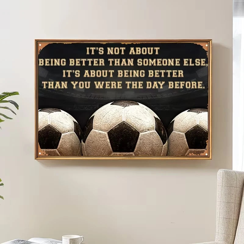 Soccer Ball & Stadium Canvas Wall Art Print | Sports Decor