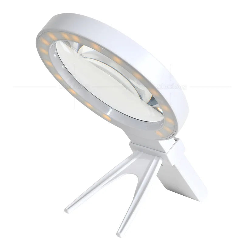 Handheld Charging 34 Led Heating and Cooling Lights with Adjustable Brightness 135Mm Desktop Magnifying Glass for Reading Peaceful Pleasures Health and Wellness