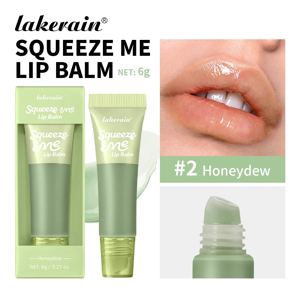Lakerain Squeeze Lip Balm Long Lasting Deeply Nourishes Relieves Tightness Daily Care Hydrating Shine Lip Tint Makeup Peaceful Pleasures Health and Wellness Honeydew