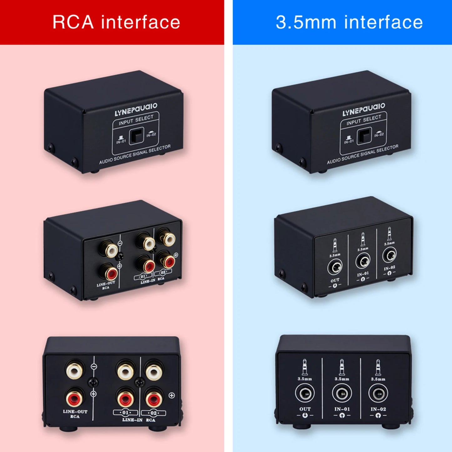 LYNEPAUAIO Audio Switcher 2 in1 Out 1 in2 B Switch Stereo Splitter