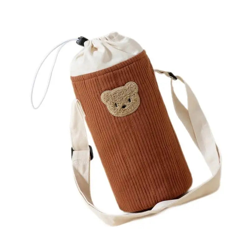 Cute Bear Baby Bottle Bag | Portable Cotton Travel Carry Case
