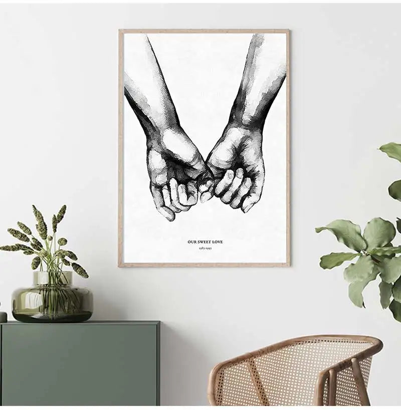 Nordic Black & White Love Quote Canvas Wall Art | Minimalist Canvas Wall Art Peaceful Pleasures Health and Wellness