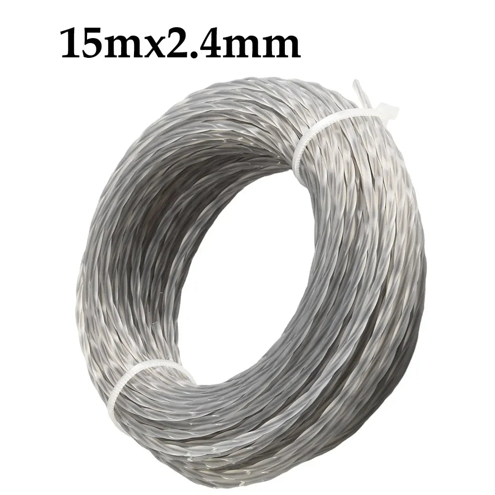 15M Nylon Grass Trimmer Line Spool | 2.0–4.0mm Round String