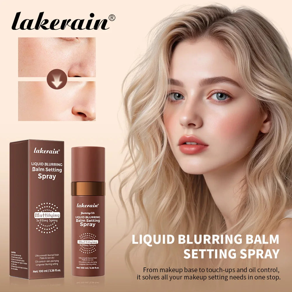 Lakerain Liquid Blurring Balm Setting Spray Long Lasting Moisturizing Repairing Oil Control Matte Blurred Finish Setting Spray Peaceful Pleasures Health and Wellness