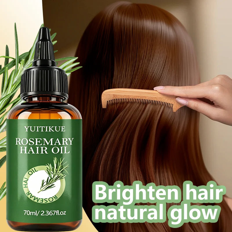 YUITIKUE Rosemary Hair Oil Natural Nourishing Hydrating Strengthening Repair Damaged Hair Scalp Care Essential Oil 70ml Peaceful Pleasures Health and Wellness