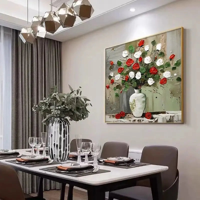 Modern Abstract Flower Living Room Decoration, Nordic Restaurant Background, Hanging Painting, Sofa Decoration, Home Decoration Peaceful Pleasures Health and Wellness No frame 1 High80cmx120cm