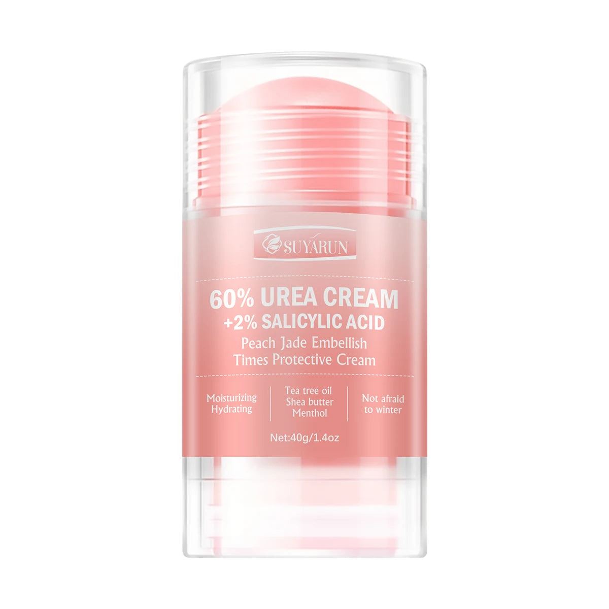 SUYARUN 60% Urea Cream & Peach Scented Foot Balm Stick Combo – Intensive Cracked Heel Repair, Deep Moisturizing and Hydration. Peaceful Pleasures Health and Wellness 40g