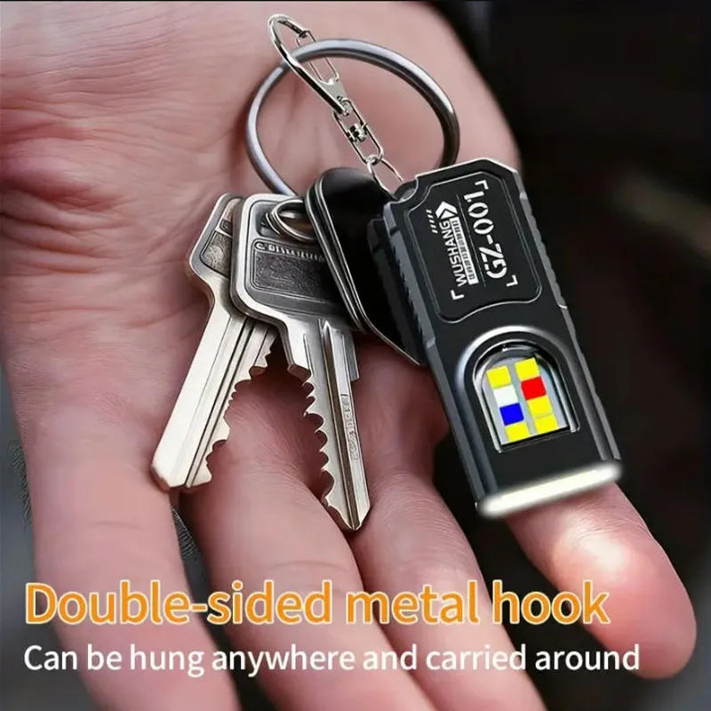 Mini LED Keychain Flashlight 550LM Type-C Rechargeable Magnetic Torch