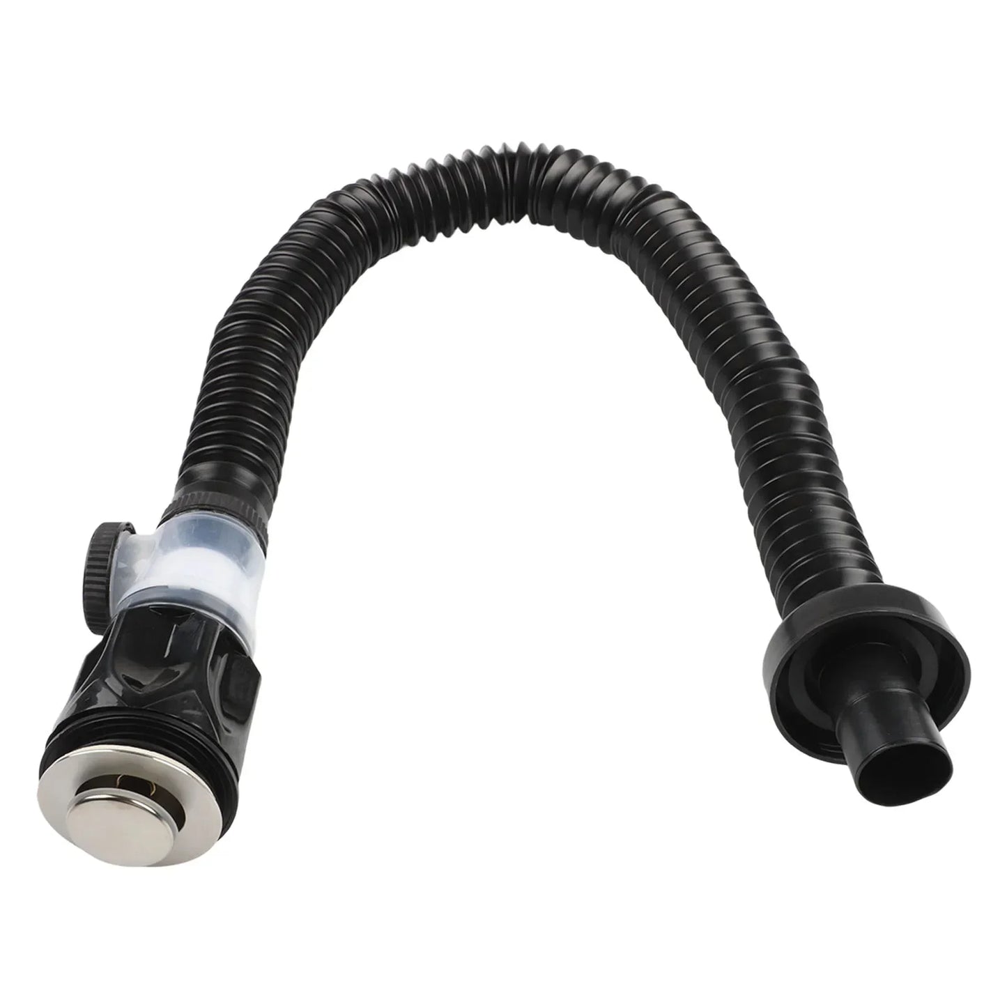 Black Press-Type Sink Drain Fitting – Anti-Insect, Tool-Free