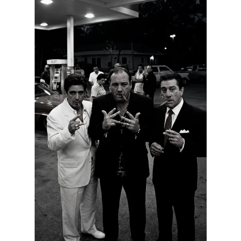 Black and White Mafia Boss Famous Gangster Character Photography Aesthetic Canvas Poster Wall Art Printed Home Decor Gift Peaceful Pleasures Health and Wellness 2 50x70cm Unframed
