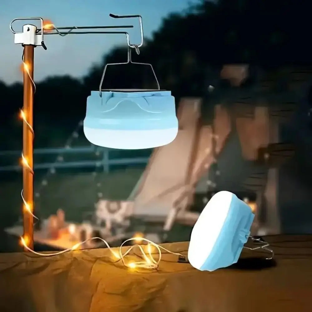 Solar LED Camping Light | 3 Modes, Waterproof & Portable Hook
