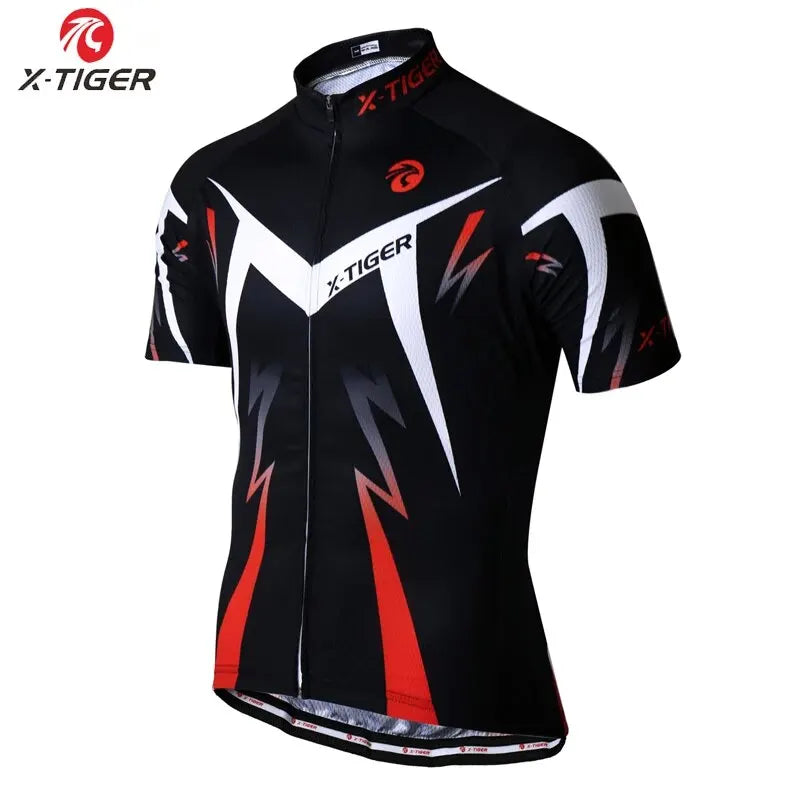 X-Tiger Pro Men's MTB Cycling Jersey – Quick-Dry Full Zip