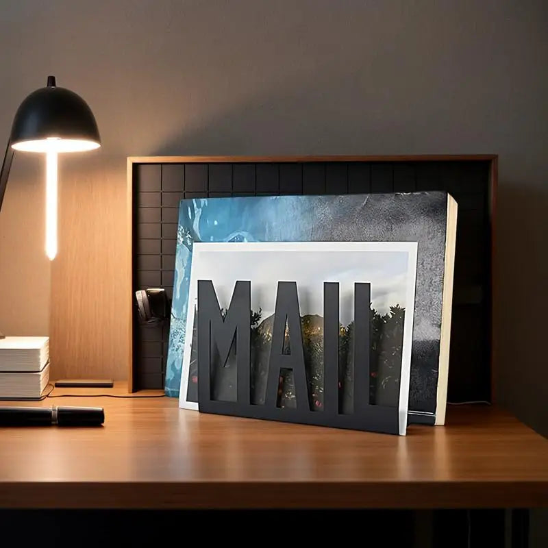 Mail Holder for Desk Countertop Mail Holder Envelope Organizer Cutout Mail Design Envelope Holder Letter Organizer Metal Letter Peaceful Pleasures Health and Wellness