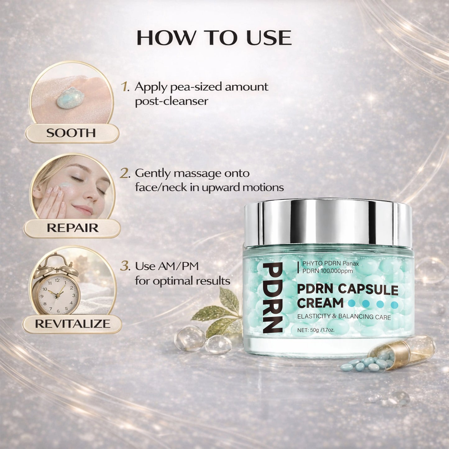 SAUVASINE PDRN Capsule Cream 100 | PDRN + Hyaluronic Acid 50g