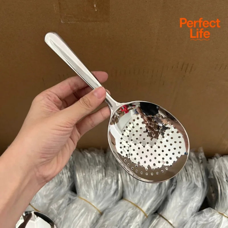 Stainless Steel Slotted Serving Spoon & Ladle | Heat-Safe Handle Serving Spoon & Ladle Peaceful Pleasures Health and Wellness