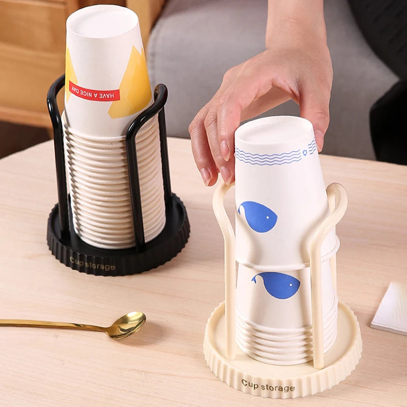 Desktop Disposable Paper Cup Holder & Storage Rack – ABS Cup Dispenser Rack Peaceful Pleasures Health and Wellness