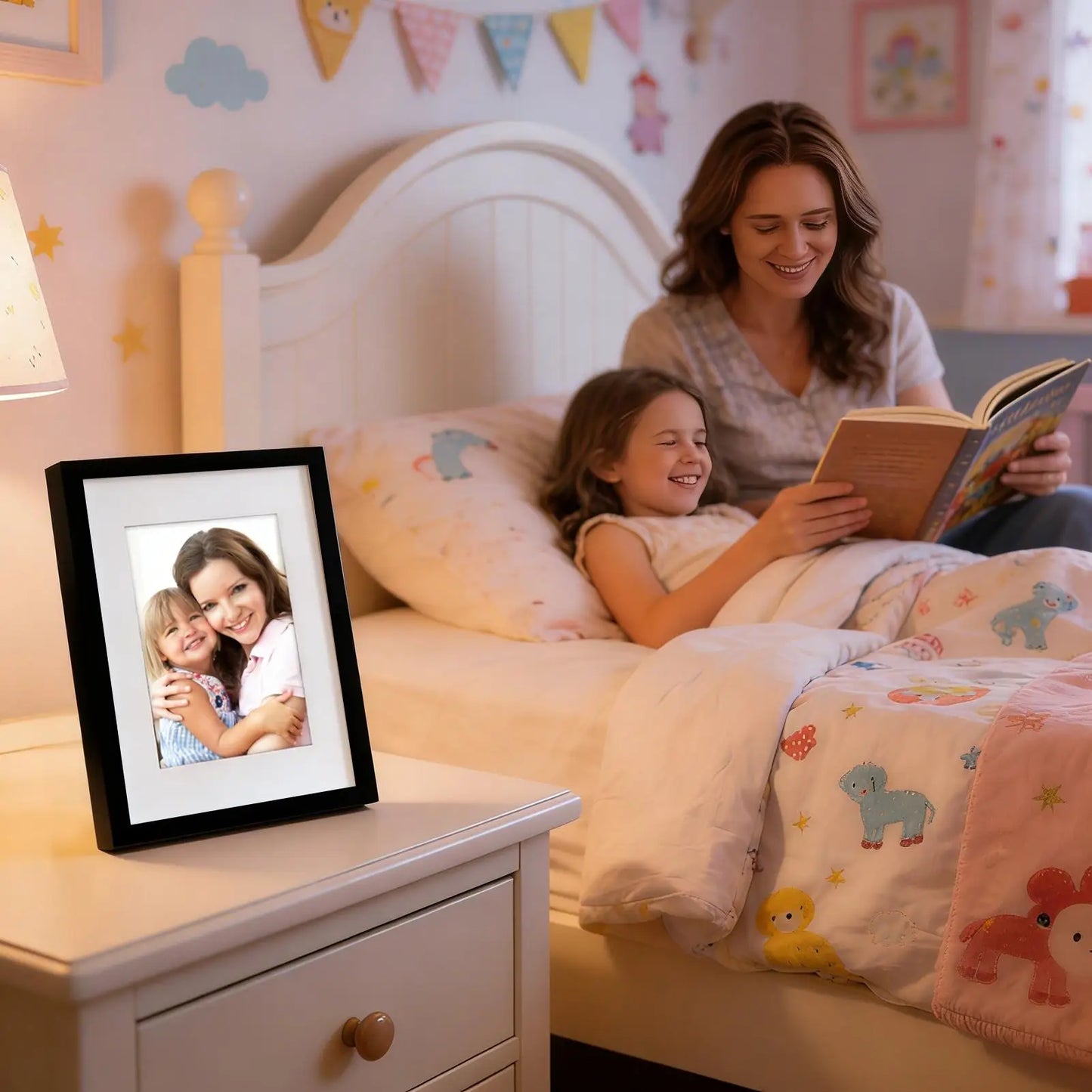 Wooden Magnetic Quick-Change Photo Frame for 7-Inch Photos