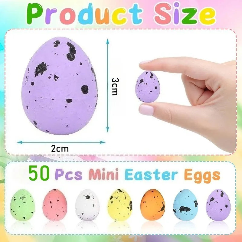 50-Pack Easter Mini Speckled Eggs – Pastel Basket Fillers & Decor