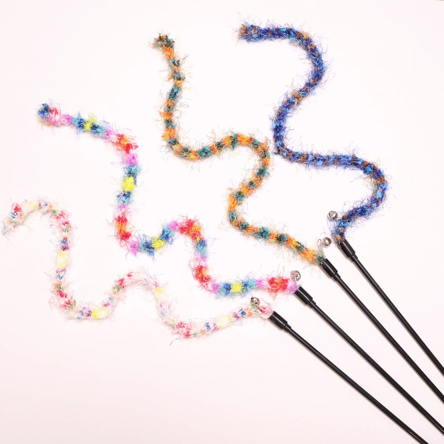 Colorful Plush Rope Cat Teaser Wand Toy | 2/3/4 Pack