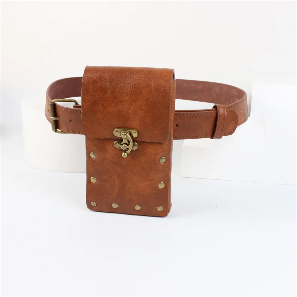 Medievalcosplayleather Belt Copper Coin Waist Bag Renaissance Dress