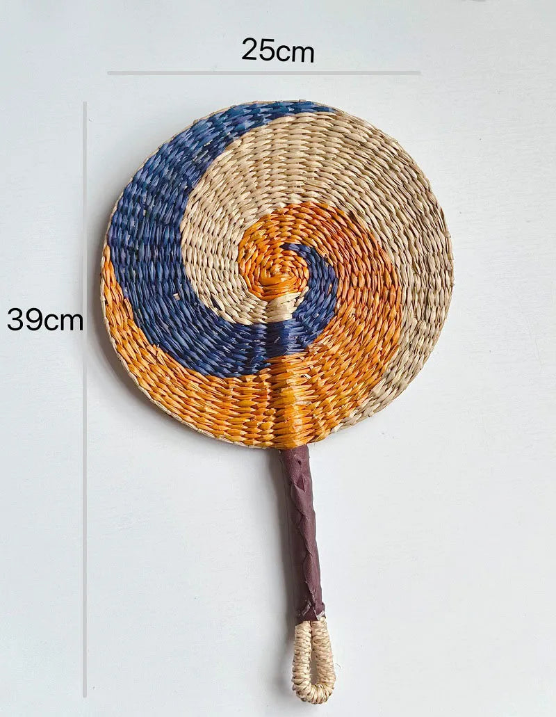 Handwoven Straw Fan – Boho Wall Decor, Wedding & Party