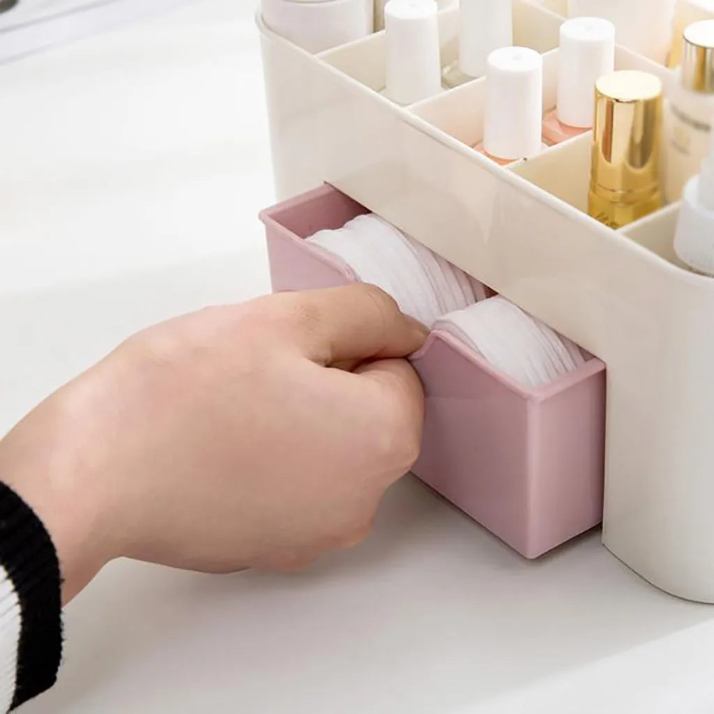 Double Layer Makeup Organizer with Drawers – Cosmetic & Jewelry Box